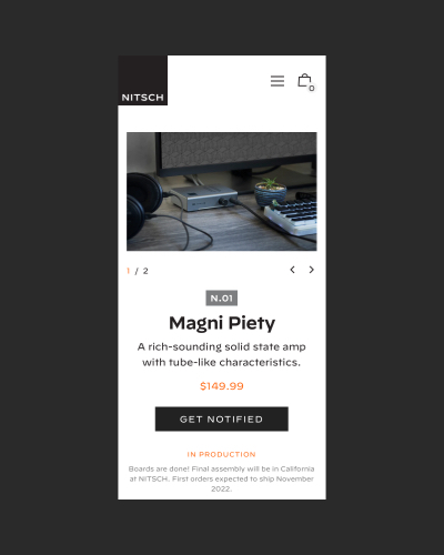 mobile product page